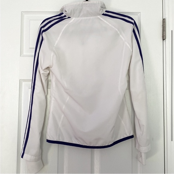 Adidas Full Zip White and Blue Jacket - Picture 2 of 4